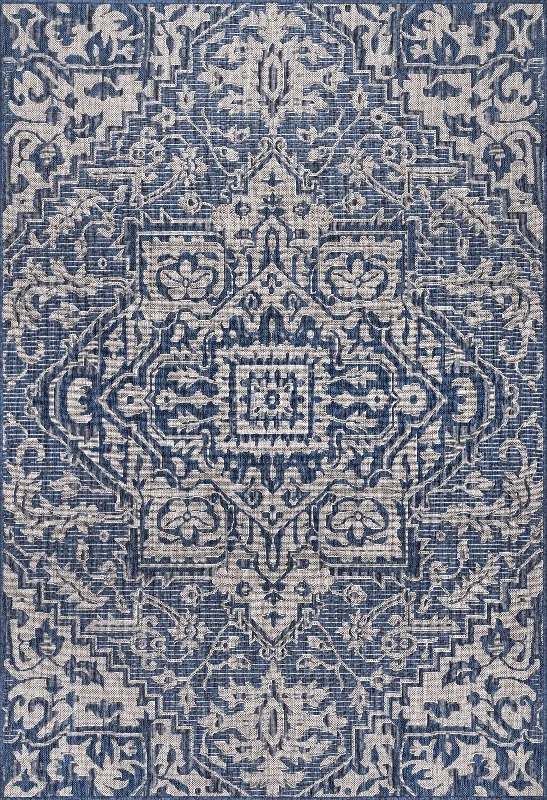 Gemstone Medallion Indoor/Outdoor Rug | Blue