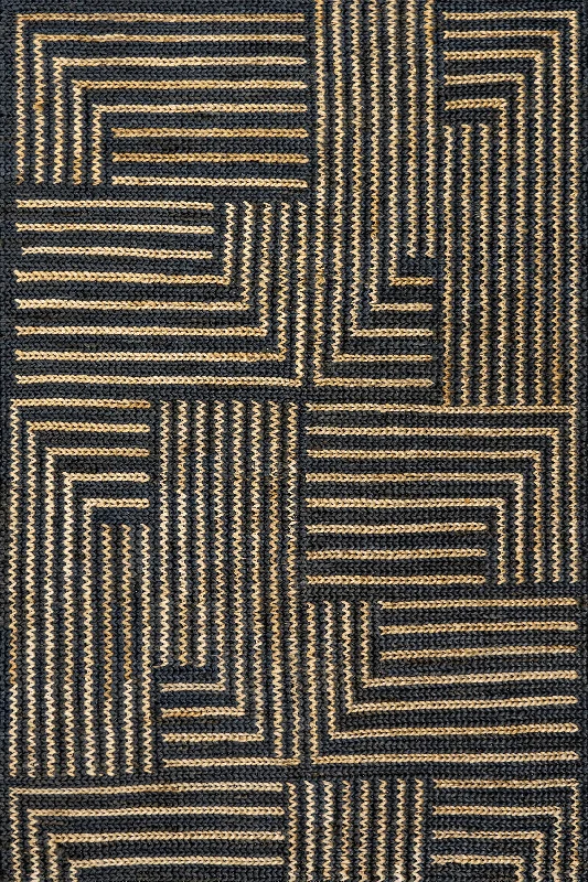 Grassland Handwoven Jute Rug | Black