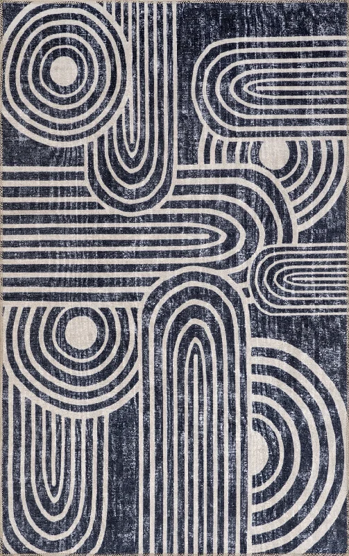 Hailee Reversible Washable Rug | Beige And Navy