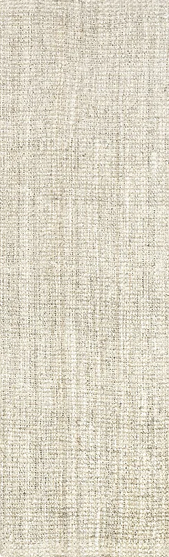 Handwoven Jute Ribbed Solid Rug | Off White