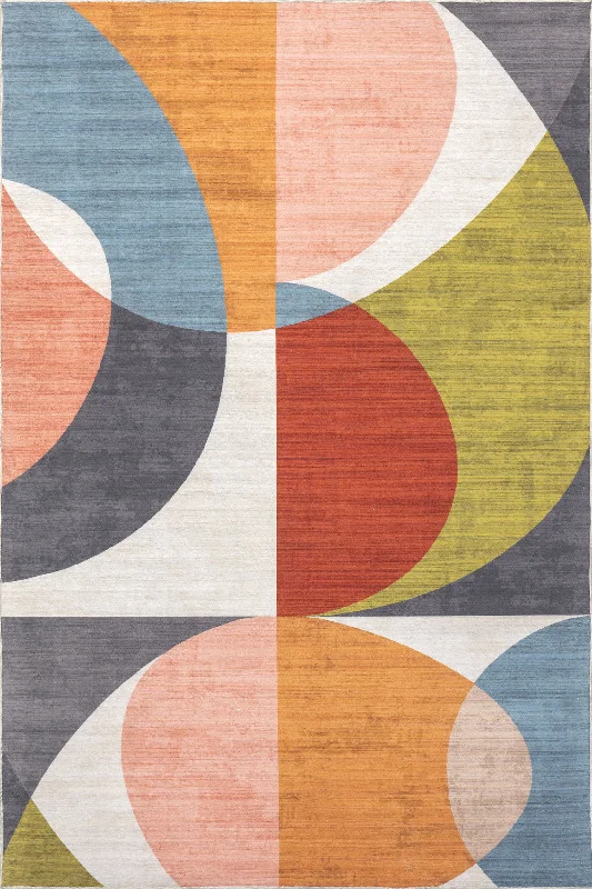 Hanna Halfmoon Washable Indoor/Outdoor Rug | Multicolor