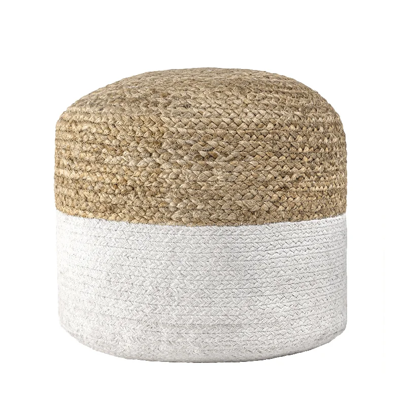 Janus Braided Jute Pouf | Natural