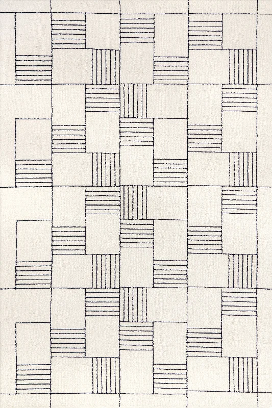 Jourdan Modern Wool Rug | Ivory