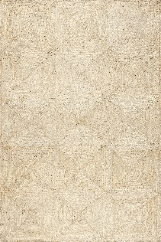 Juniper Jute Tiled Rug | Ivory