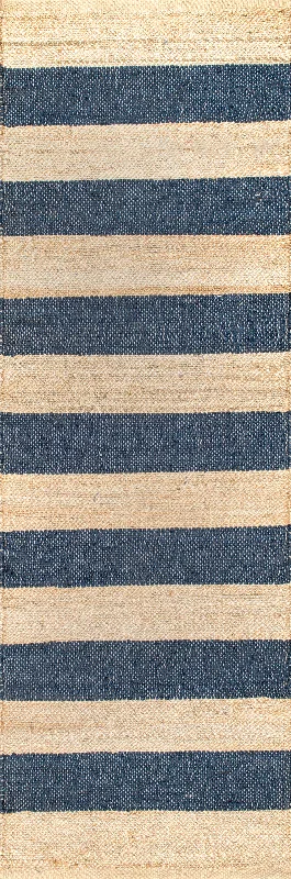 Jute And Denim Even Stripes Rug | Denim