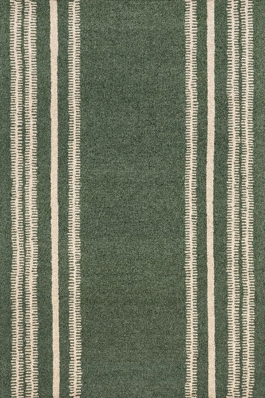 Kari Striped Wool Rug | Dark Green