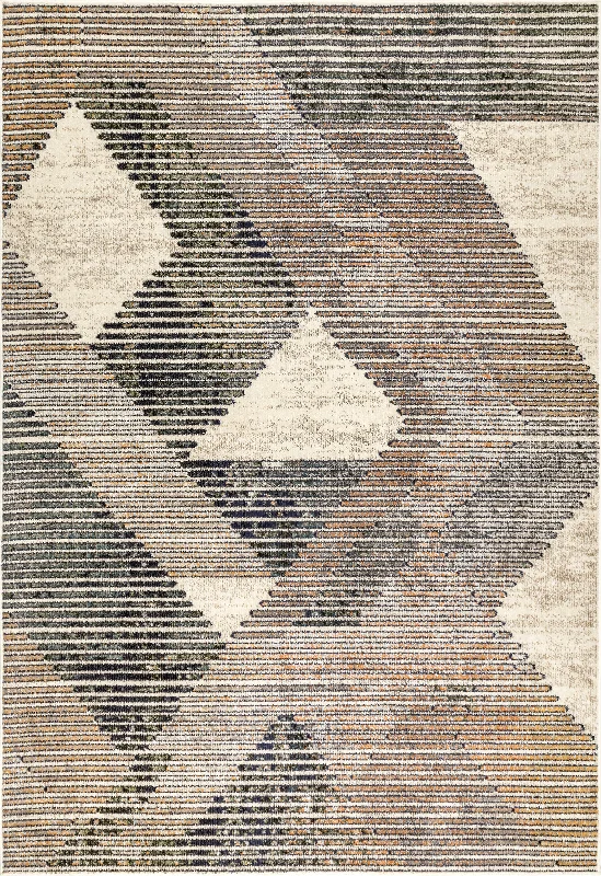 Kira Abstract Striped Rug | Grey