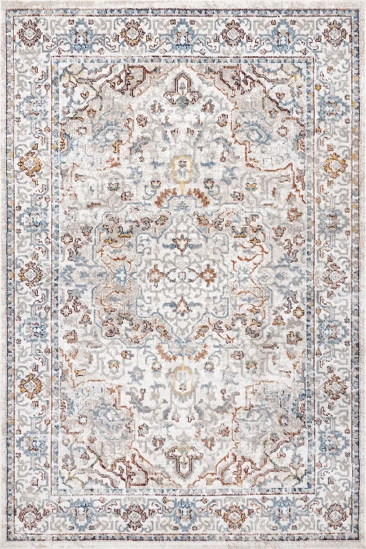 Lianna Washable Vines Rug | Beige