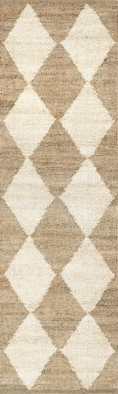 Louie Diamond Checkerboard Jute Rug | Natural