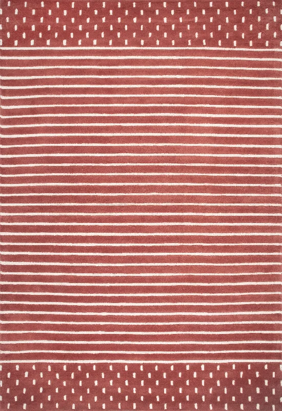 Mandia Striped Rug | Brick