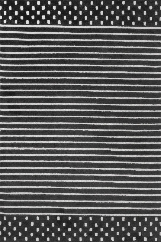 Mandia Striped Rug | Charcoal