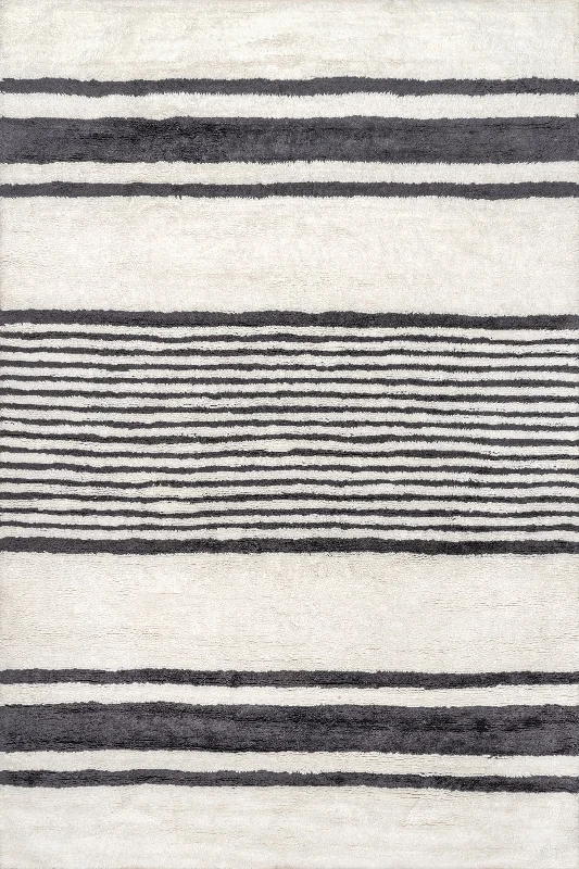 Moonglade Washable Striped Rug | Ivory