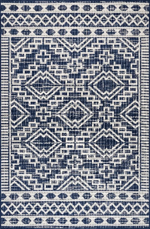 Moroccan Diamond Indoor/Outdoor Rug | Blue