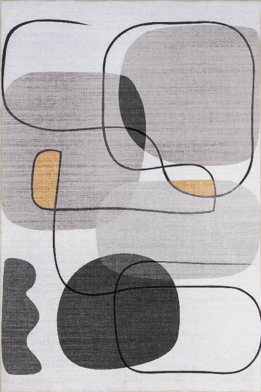 Robyn Lined Abstract Washable Indoor/Outdoor Rug | Multicolor