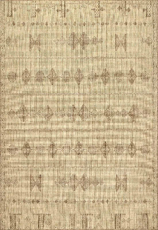 Rosalia Paneled Indoor/Outdoor Rug | Brown