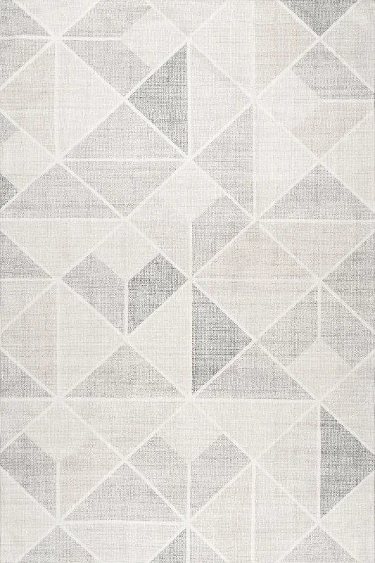 Stassi Washable Shaded Tiles Rug | Light Grey