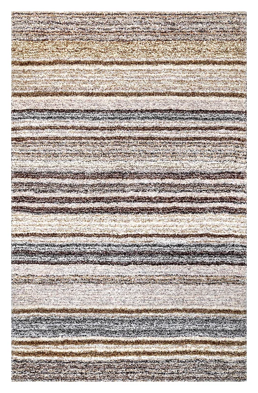 Striped Shaggy Rug | Beige