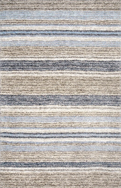 Striped Shaggy Rug | Denim