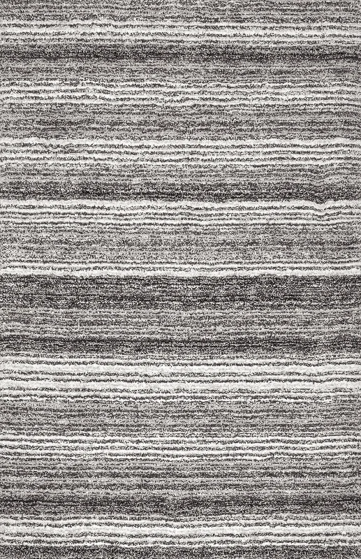 Striped Shaggy Rug | Grey Multicolor