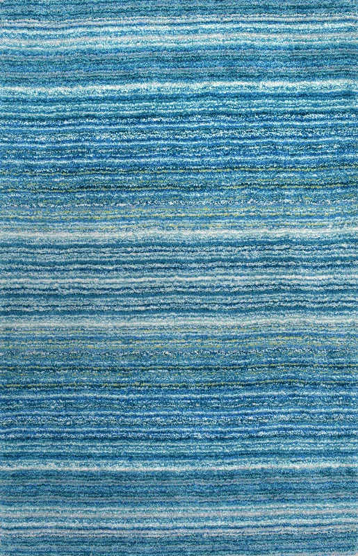 Striped Shaggy Rug | Sky Blue