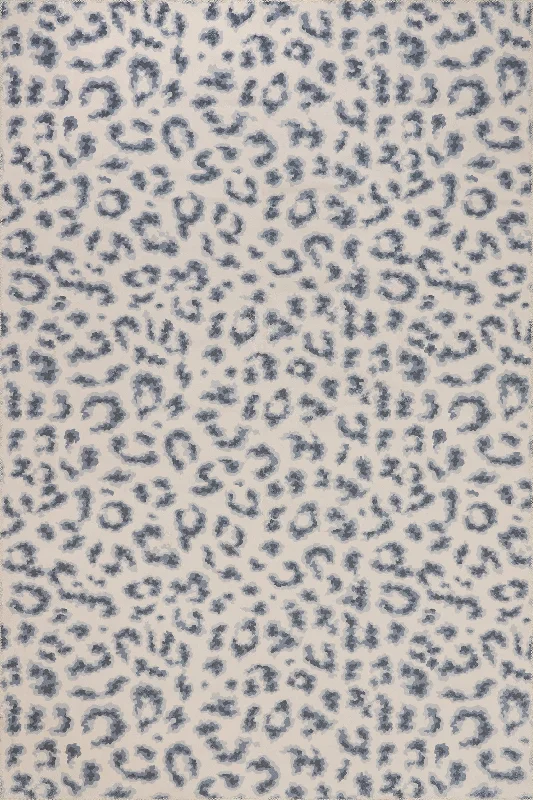 Tessa Leopard Washable Rug | Blue