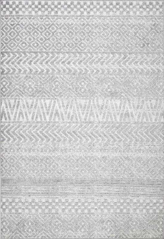 Textured Banded Indoor/Outdoor Rug | Grey