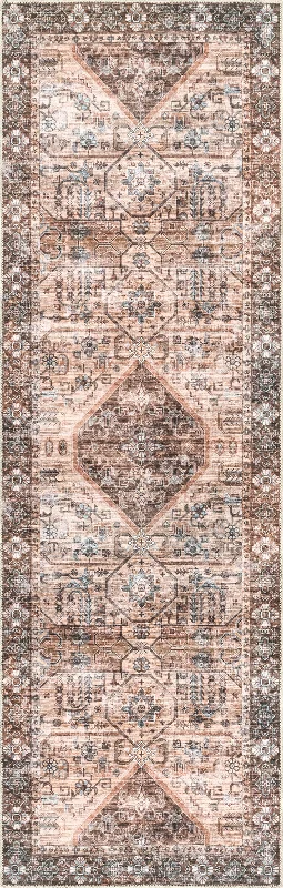 Zella Washable Vintage Rug | Light Brown