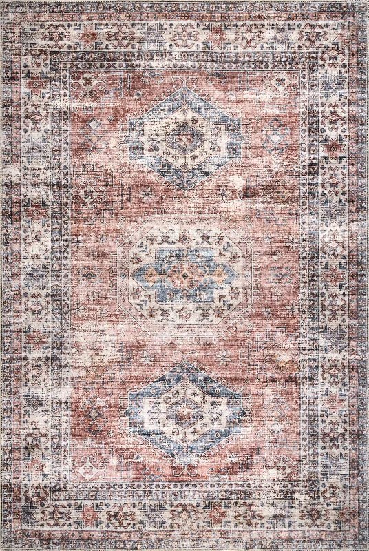 Zia Persian Washable Rug | Brick