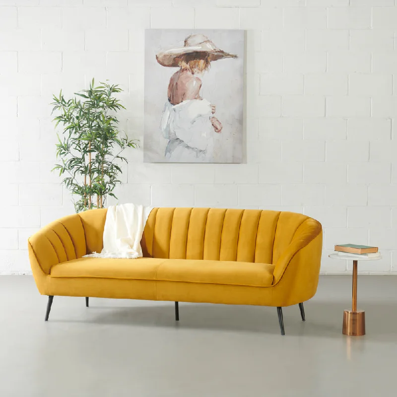 AUDREY - Mustard Velvet Sofa