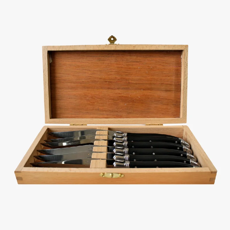 Boxed Laguiole Black Knife Set