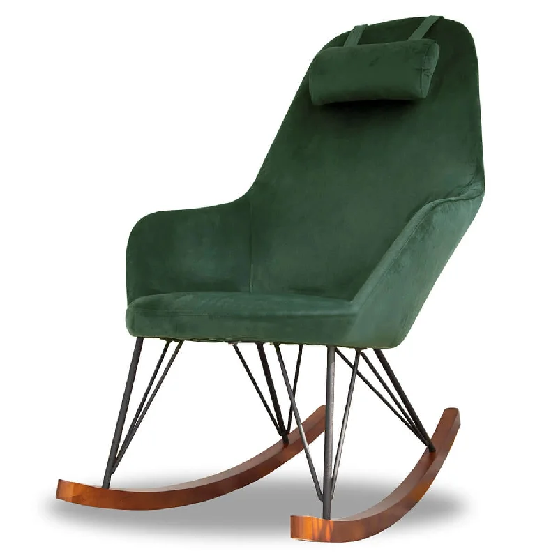 Chloe Green Velvet Rocking Chair