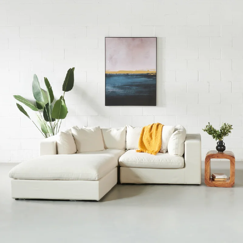 COSMIC - Cream Fabric Modular Sectional (3 piece)