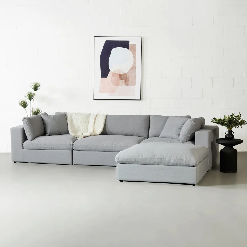 COSMIC - Grey Fabric Modular Sectional (4 piece)