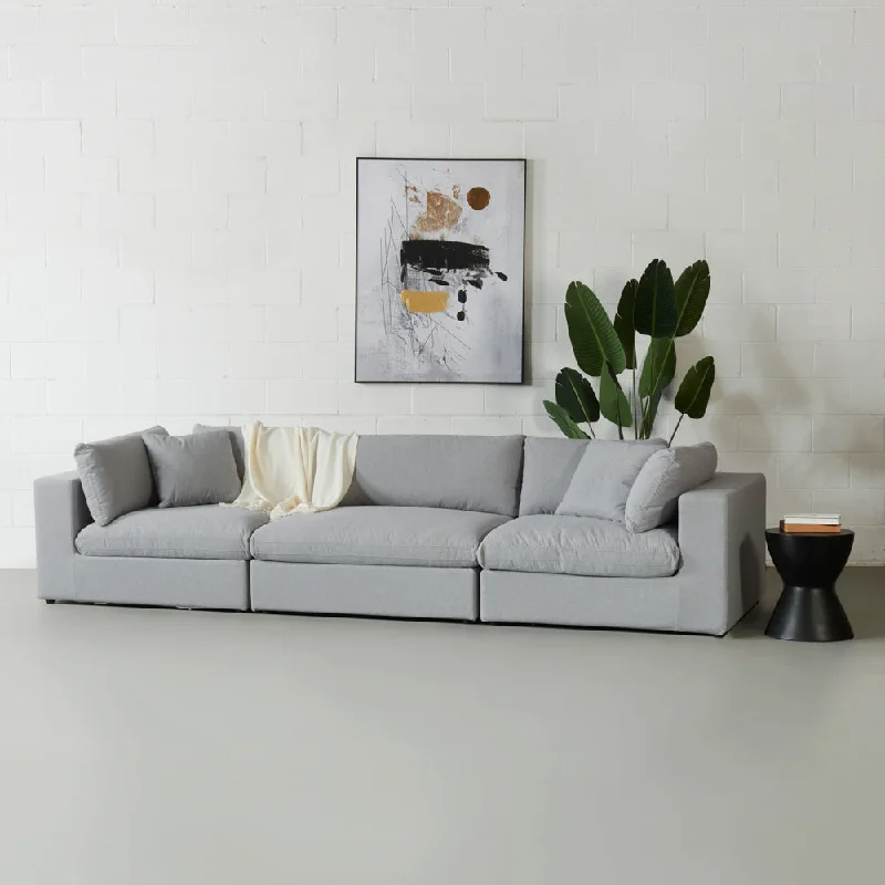 COSMIC - Grey Fabric Modular Sofa (3 piece)