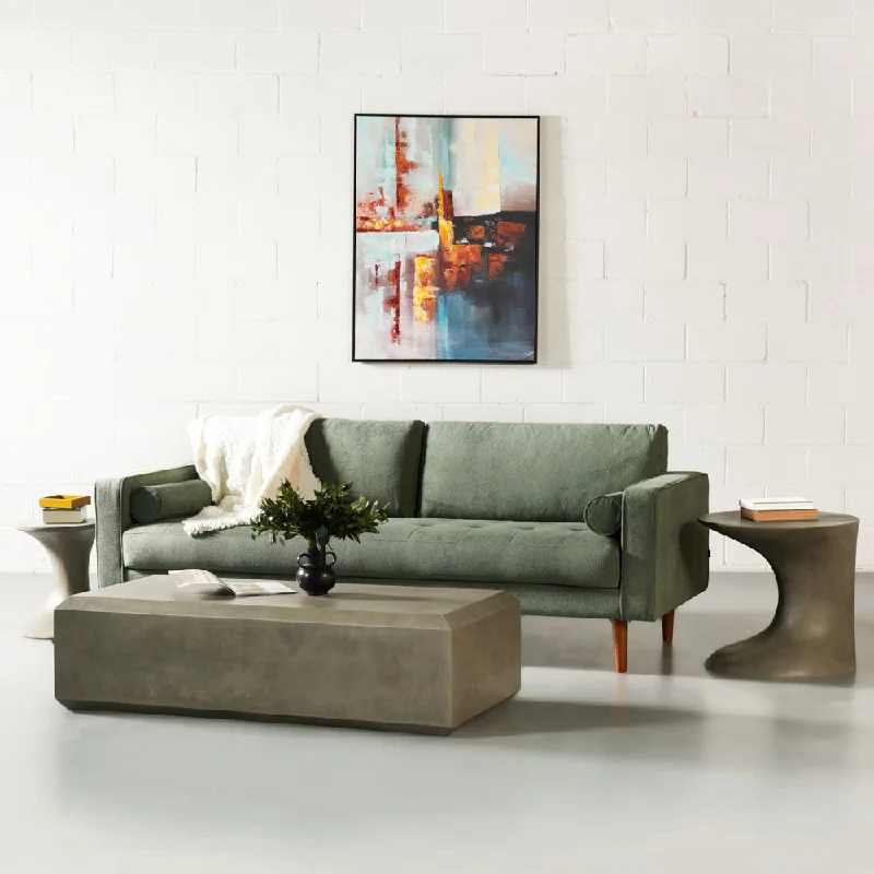 FONDA - Green Fabric 3-Seater Sofa