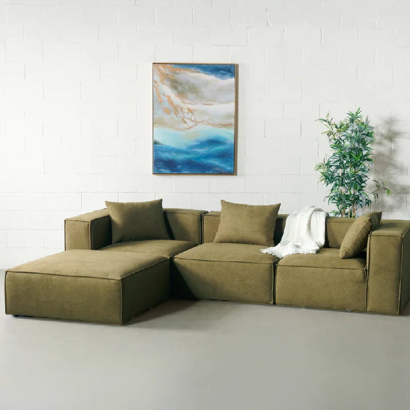 MASON - Green Fabric Modular Sectional (4 piece)