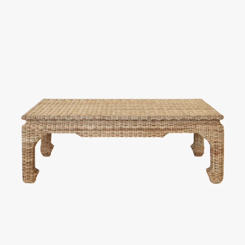 Ming Style Woven Rattan Coffee Table