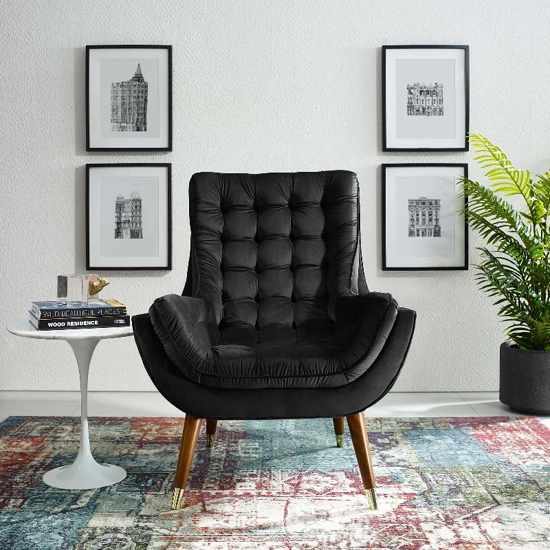 Modway Suggest Button Tufted Upholstered Velvet Lounge Chair - EEI-3001