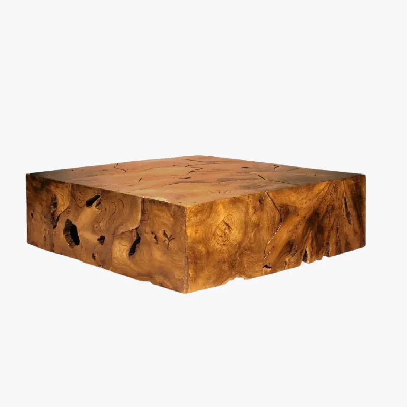 Teak Slice Square Coffee Table