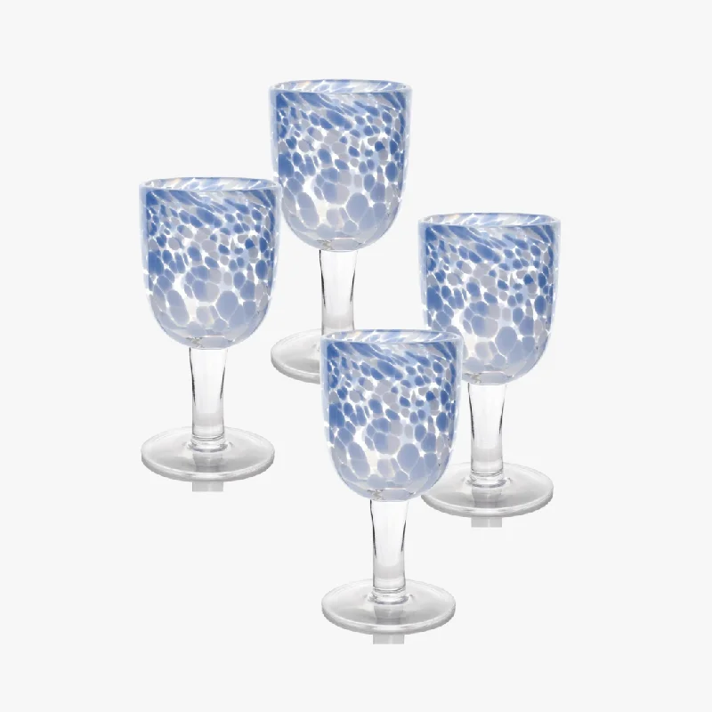 Torcello Blue Spotted Wine Glass Set