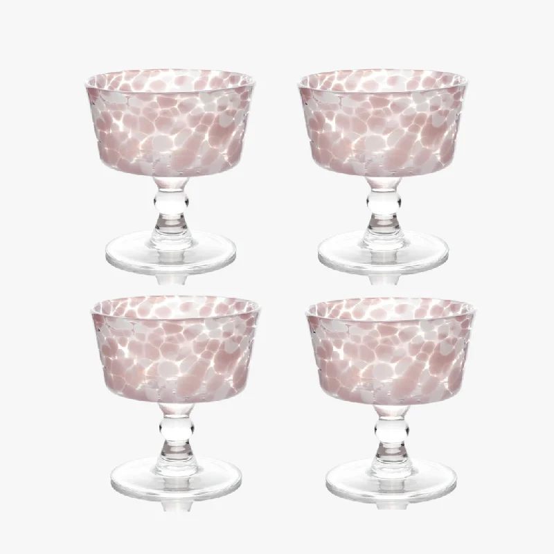 Torcello Pink Spotted Coupe Glass Set