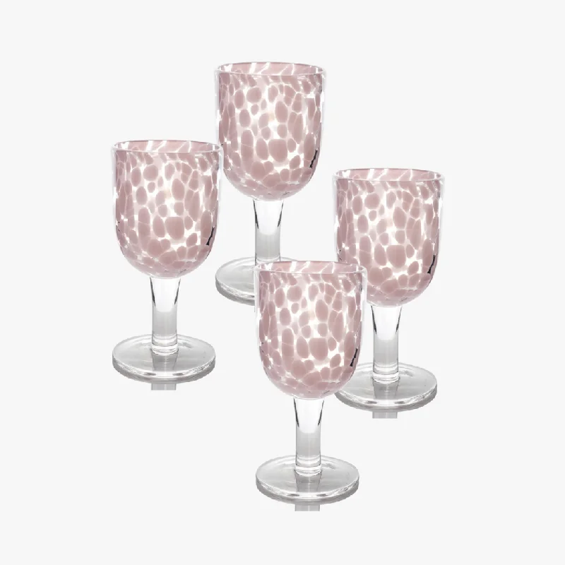 Torcello Pink Spotted Wine Glass Set