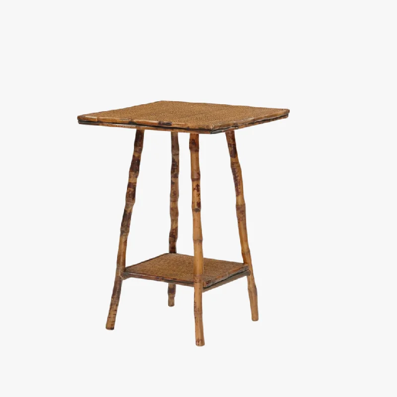 Tortoise Bamboo Square Accent Table