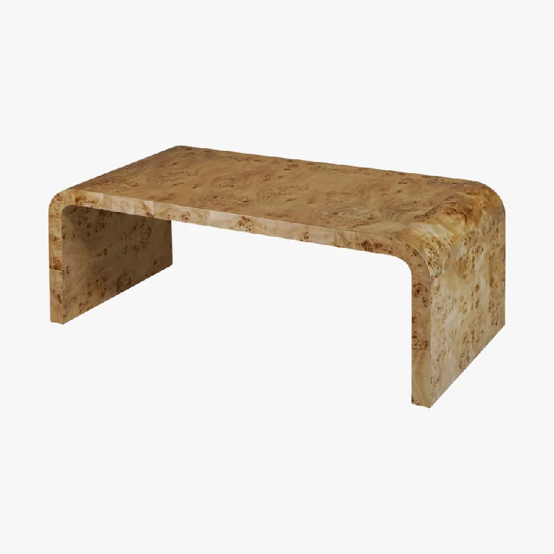 Waterfall Burlwood Coffee Table