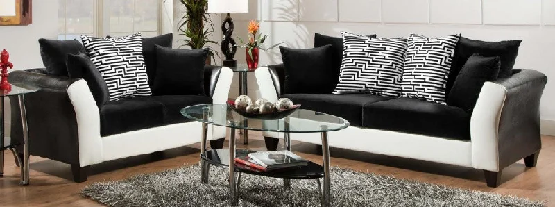 Black Sofa and Loveseat