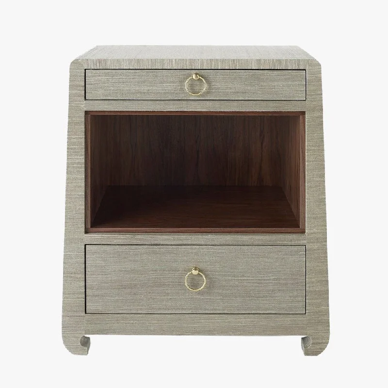 Zen Sage Grasscloth Side Table