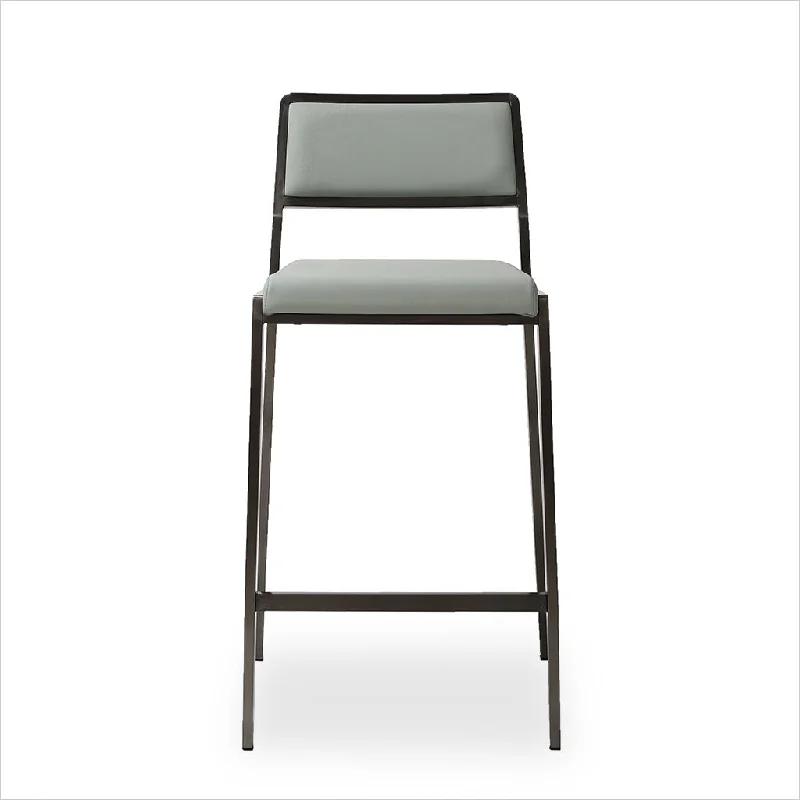 Florence Counter Stool - Grey-Blue w/ Gun Metal