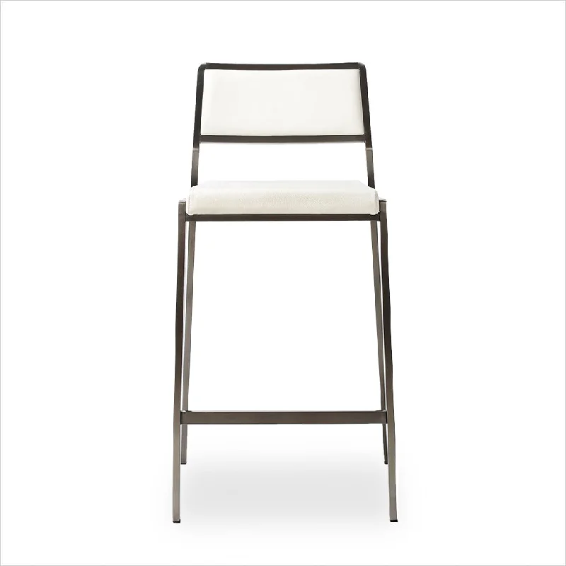 Florence Counter Stool - White w/ Gun Metal