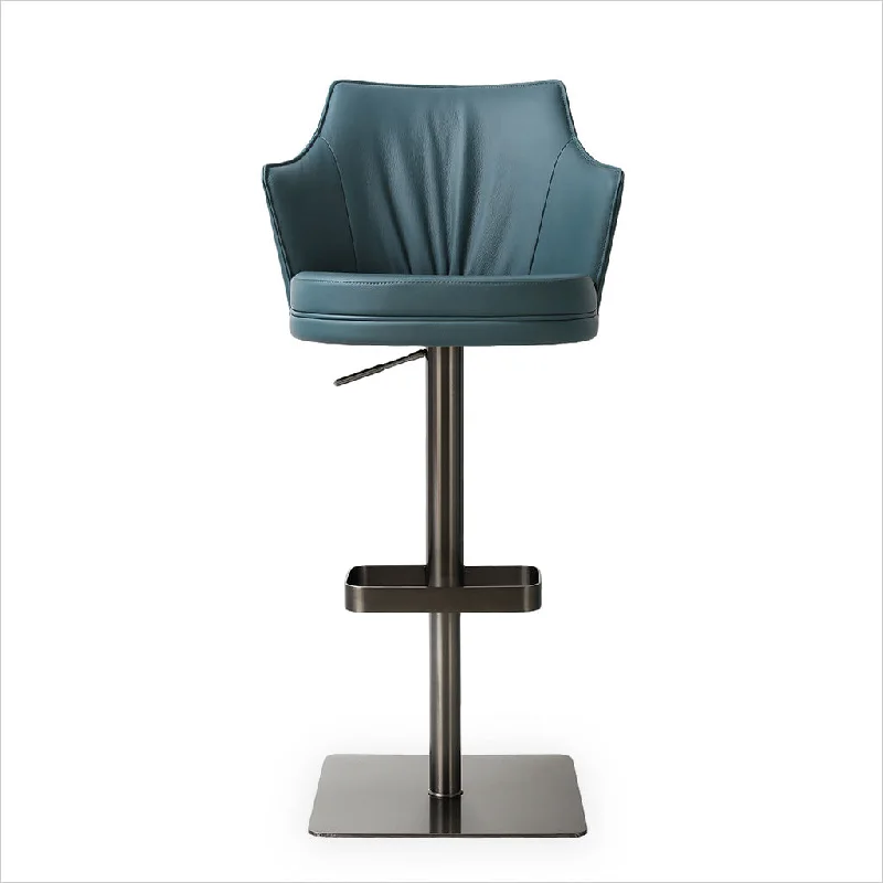 Manta Barstool - Dark Teal w/ Gun Metal