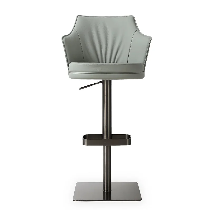 Manta Barstool - Grey-Blue w/ Gun Metal